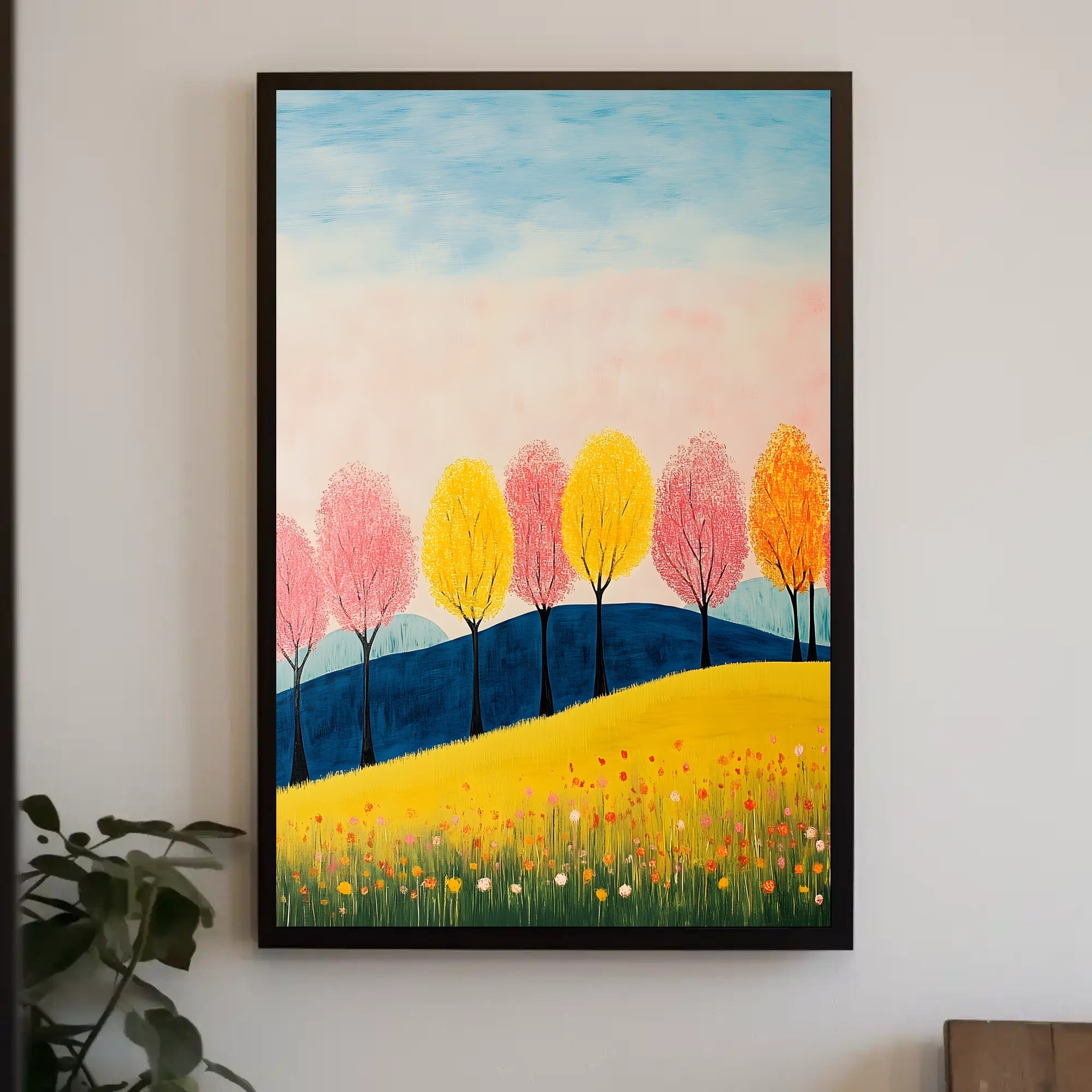 Seasons Landscape Vibrant Poster Wall Art Print