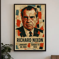 Richard Nixon 37th President of the United States Layered paper Collage Poster
