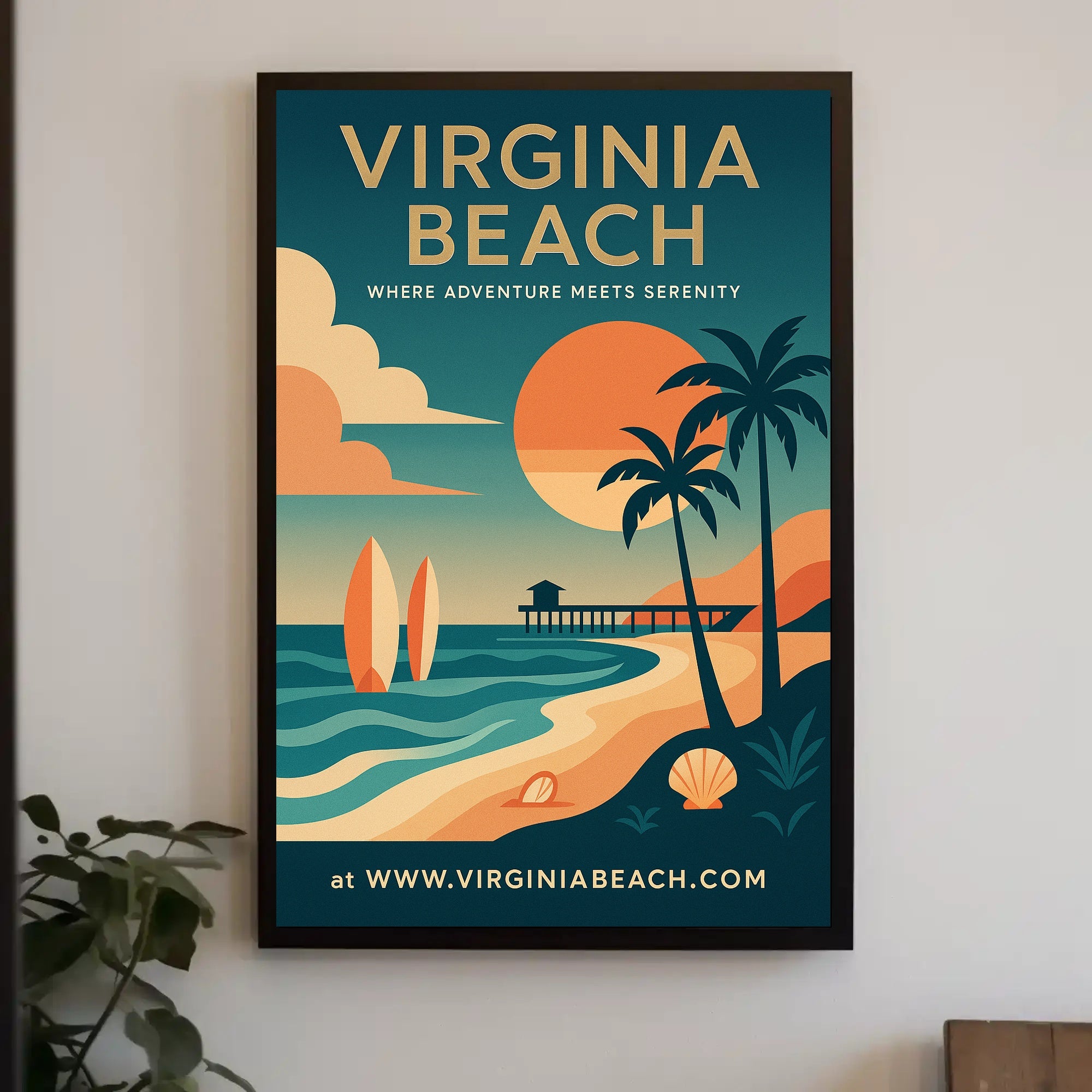 Virginia Beach Adventure and Serenity Travel Poster PosterGoat