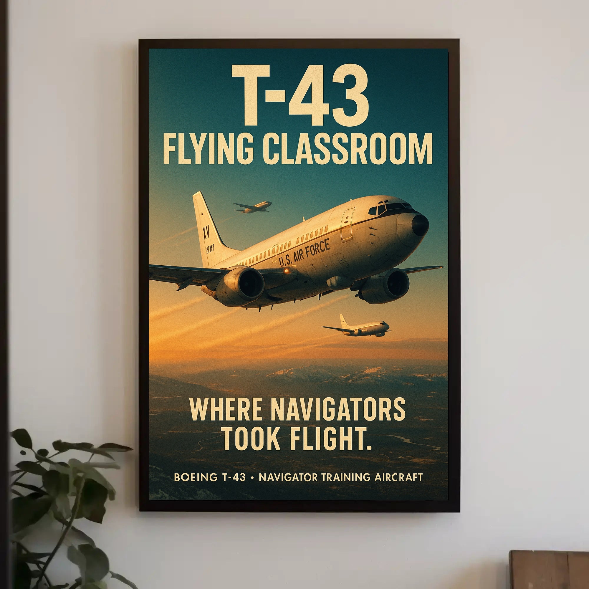 Boeing T-43 Aircraft Military Recruitment Art Poster