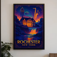 Rochester New York Scenic Travel Poster Vintage Wall Art
