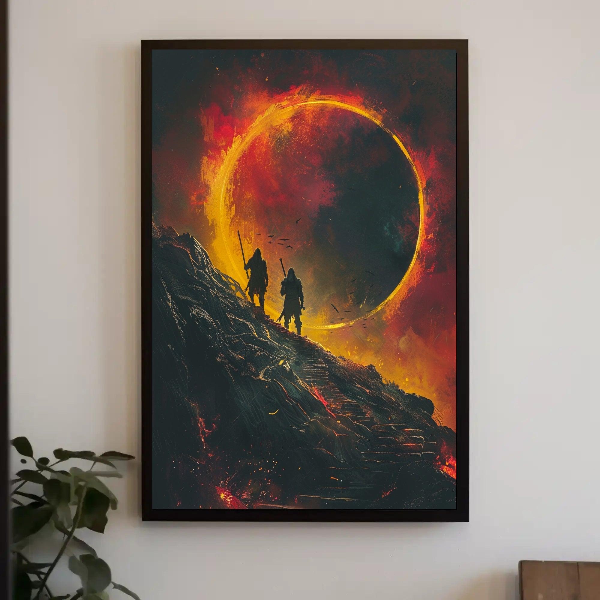 Epic Medieval Adventure in Fiery Fantasy Poster PosterGoat