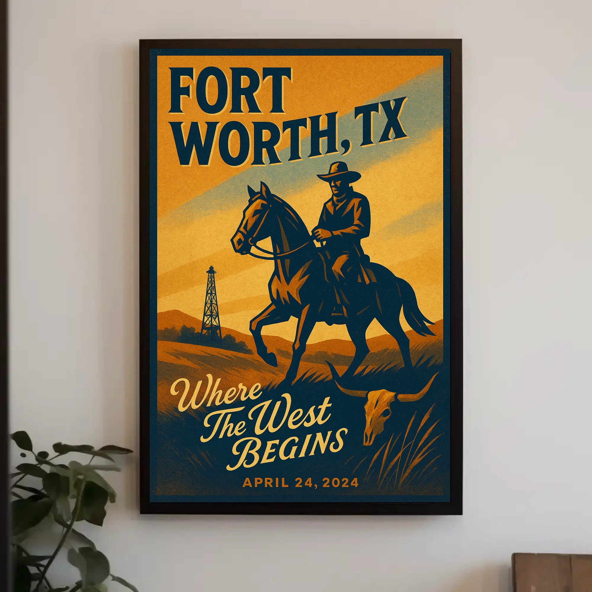 Fort Worth, TX Where the West Begins Poster PosterGoat