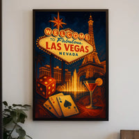 Las Vegas Poster for Home Decor Lovers Neon Nightlife