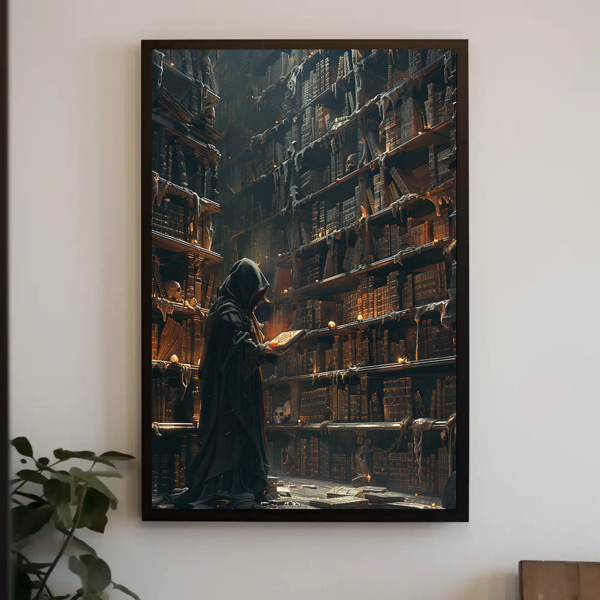 Mystical Library in Gothic Fantasy Poster PosterGoat