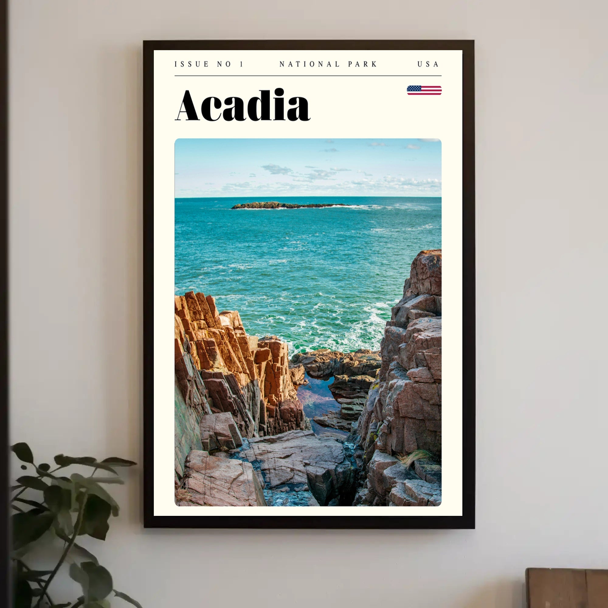 Acadia National Park Travel Poster Vintage Print