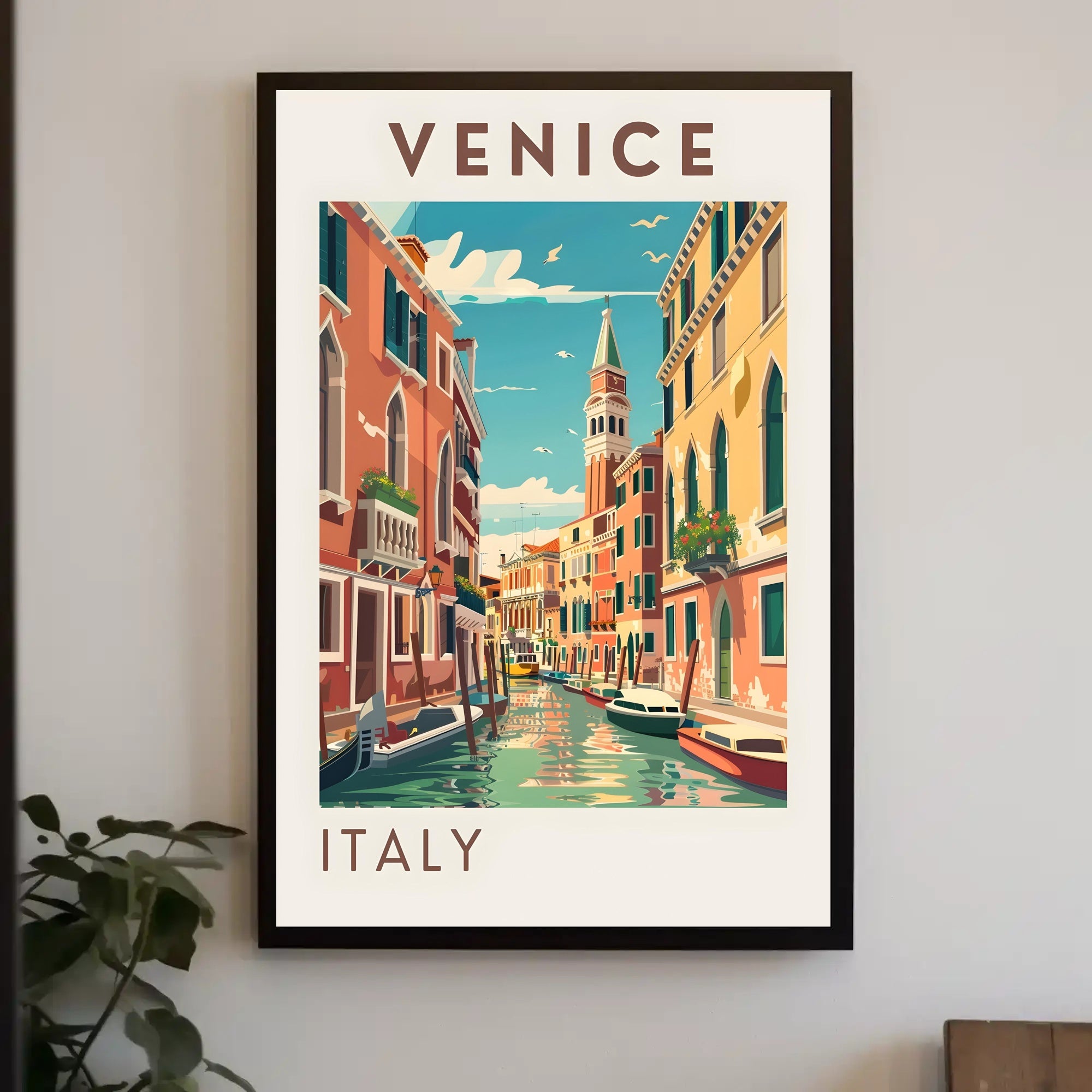 Venice Gondolas and Canals Artwork Travel Poster