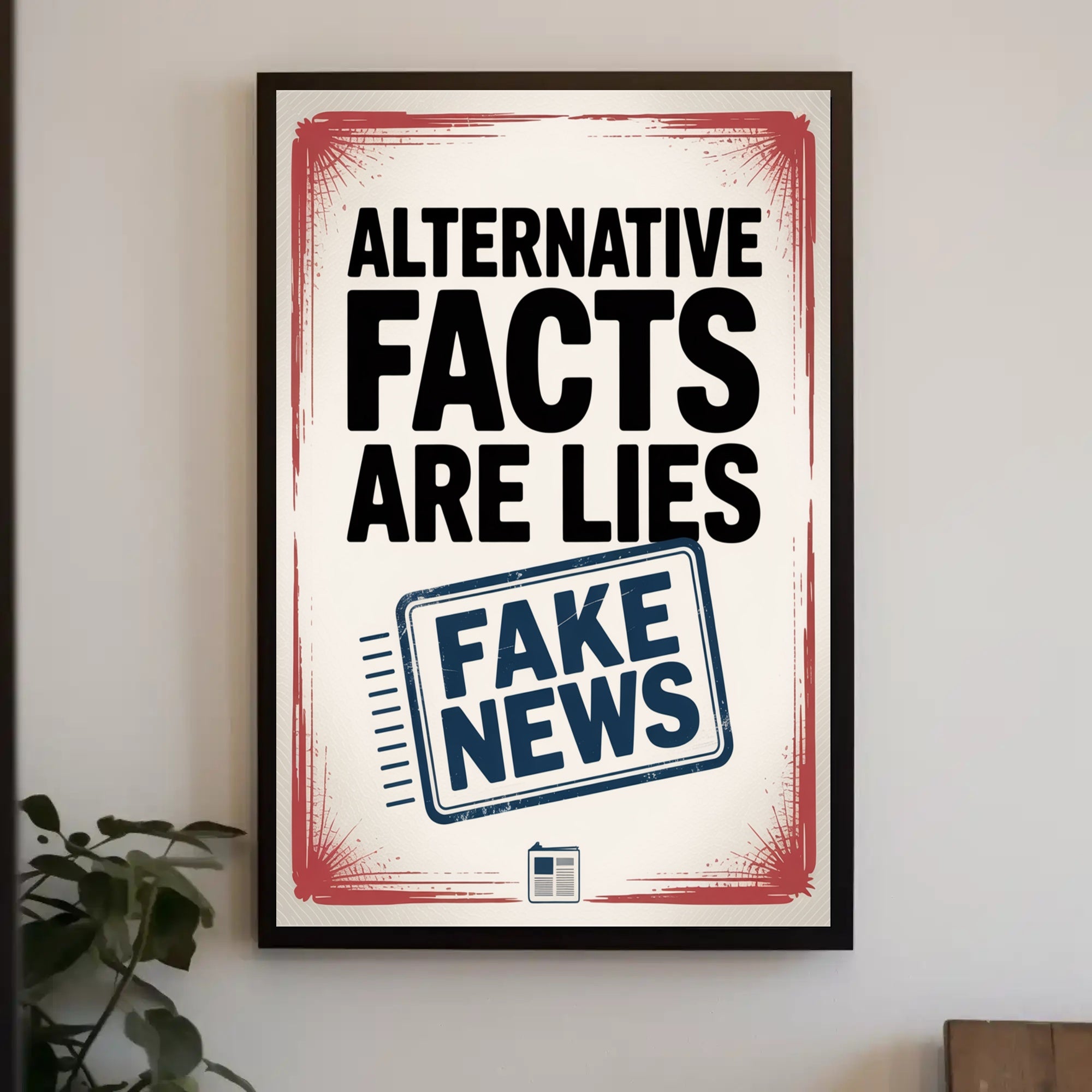 Falsehoods Critique Modern Design Political or Propaganda Poster