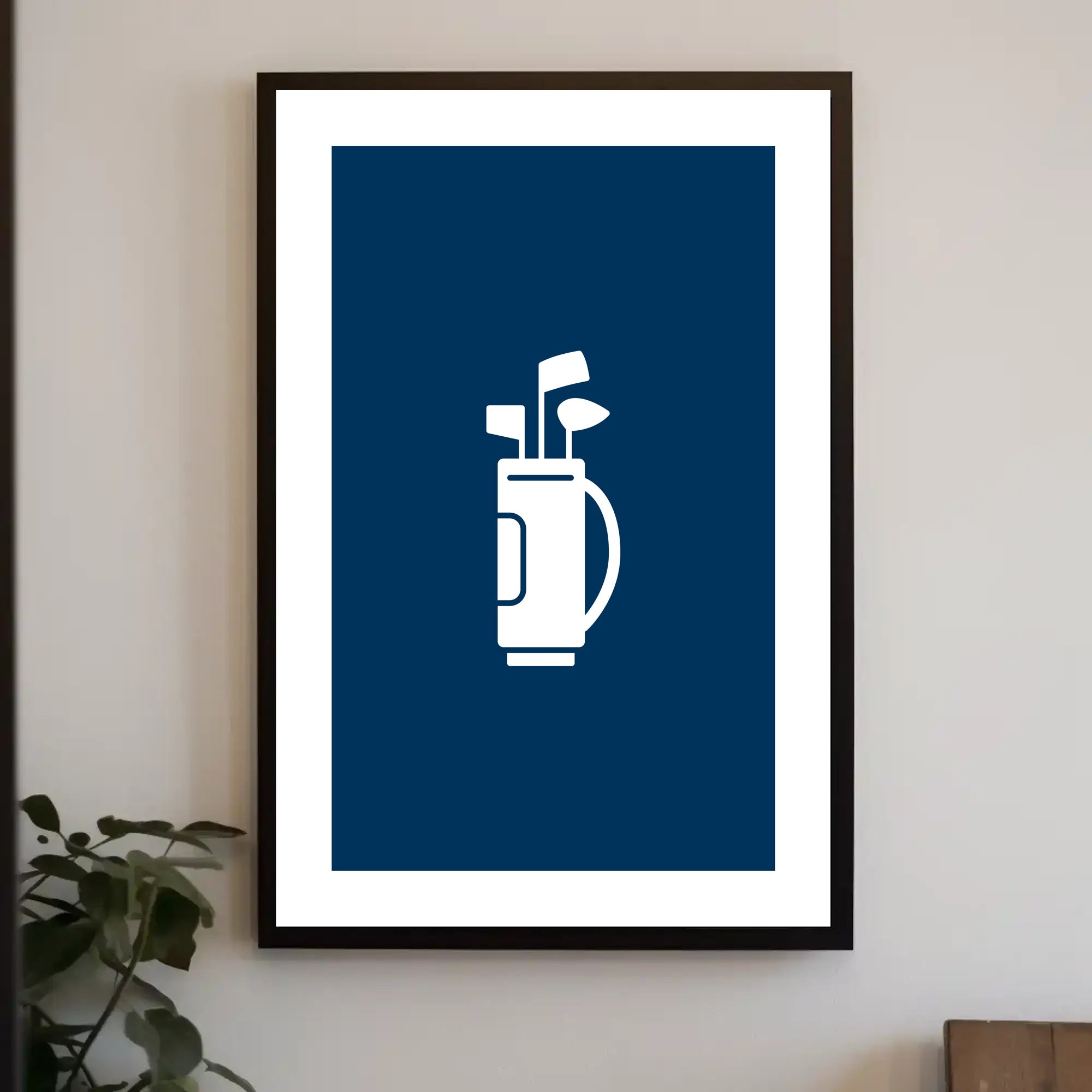 Minimalist Golf Bag Silhouette on Sports Poster