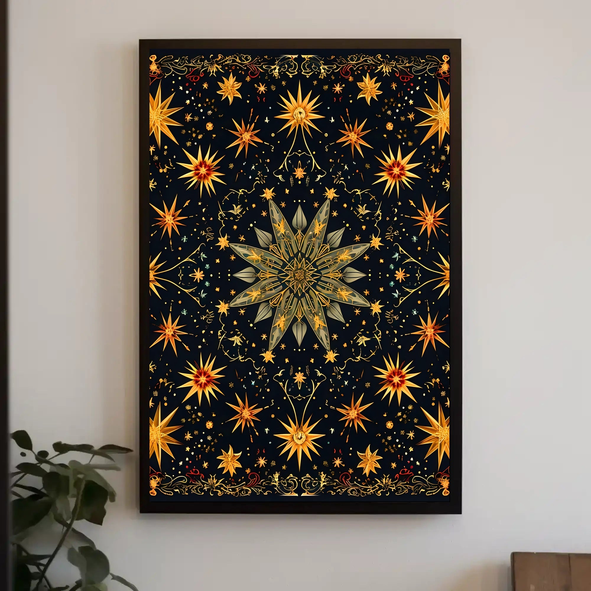 Celestial Starburst Abstract Art Poster