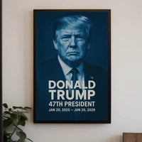 Trump Resolute Blue Patriotic Minimalist Poster