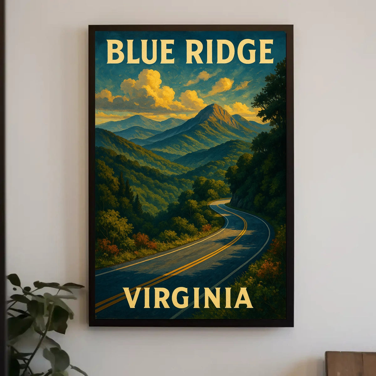 Blue Ridge Scenic Vintage Landscape Home Office Poster