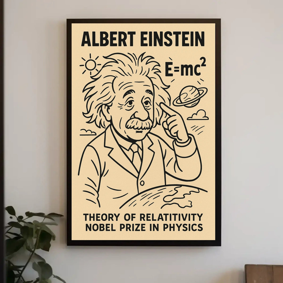 Albert Einstein Relativity Educational Curious Minds Poster