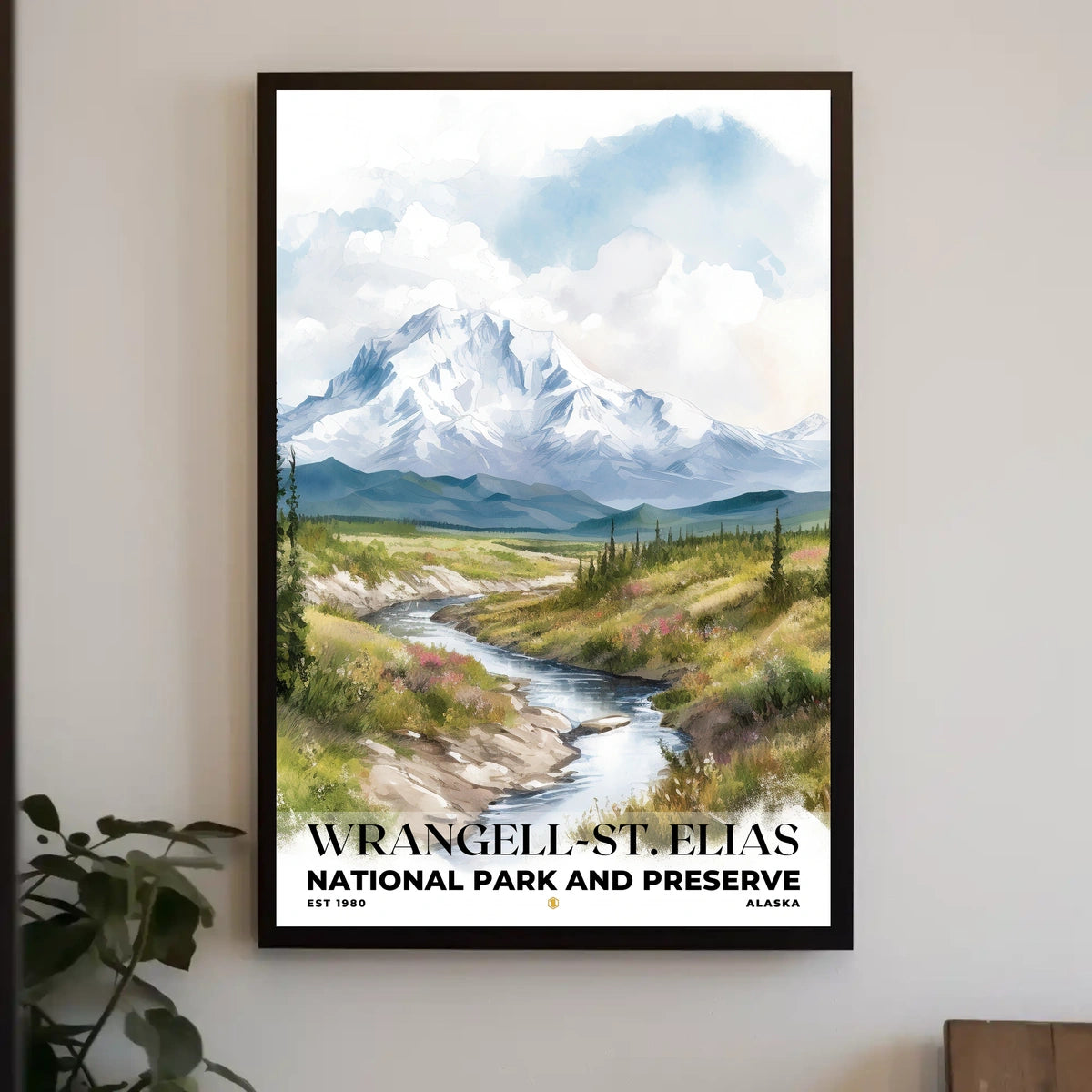 Wrangell-St. Elias Watercolor Wall Art Poster