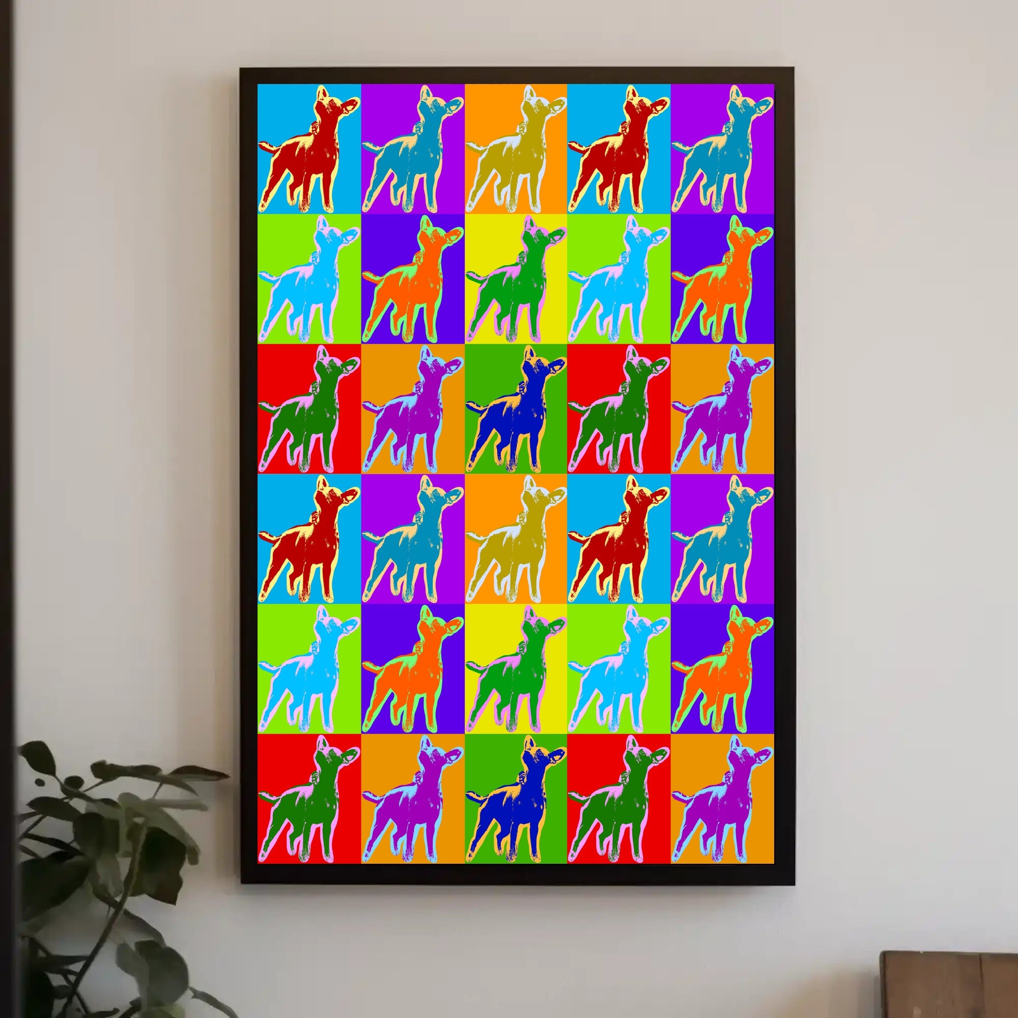 Canine Pop Art Poster Vibrant Retro Dog Wall Art