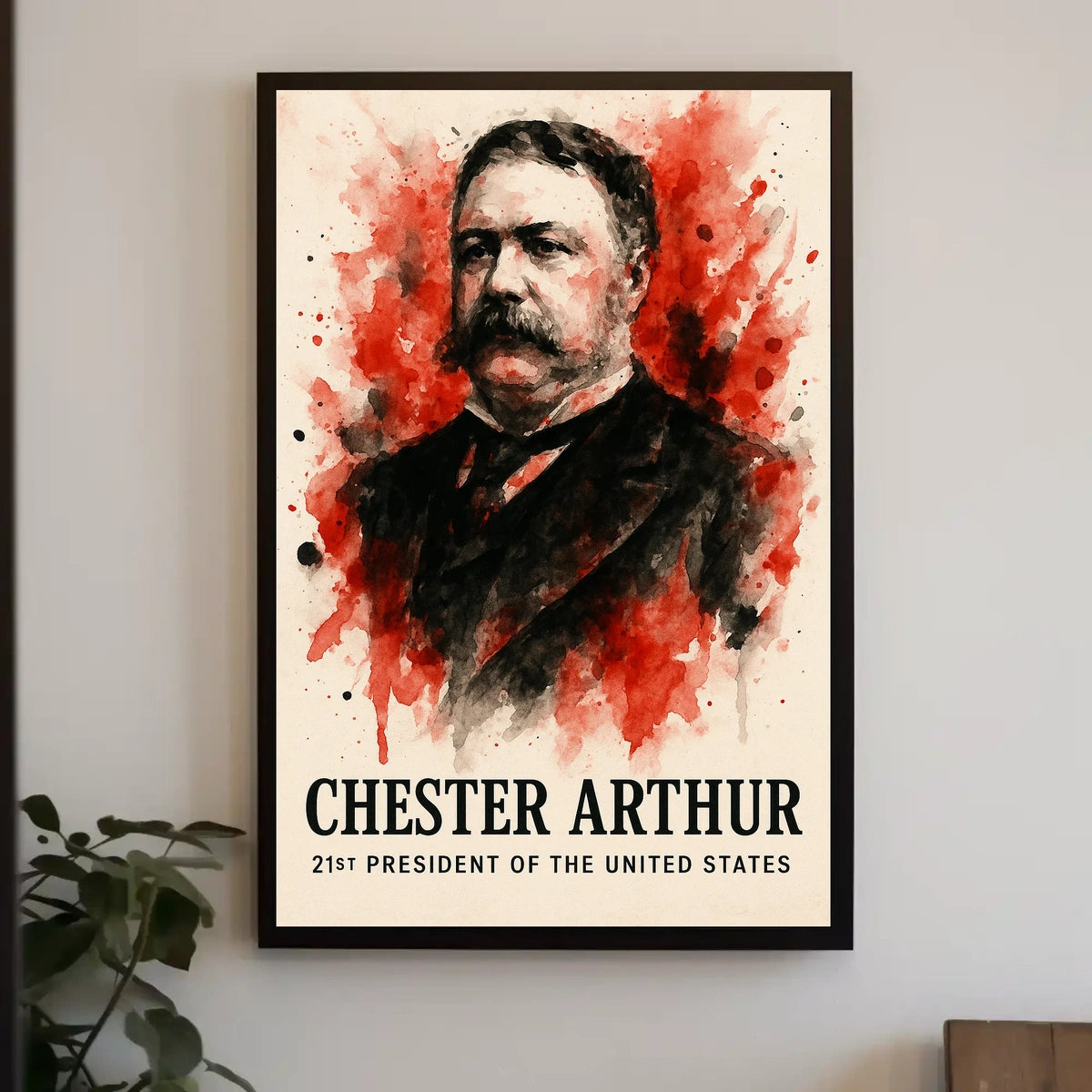 Chester Arthur Watercolor Portrait Historical-Presidential Poster