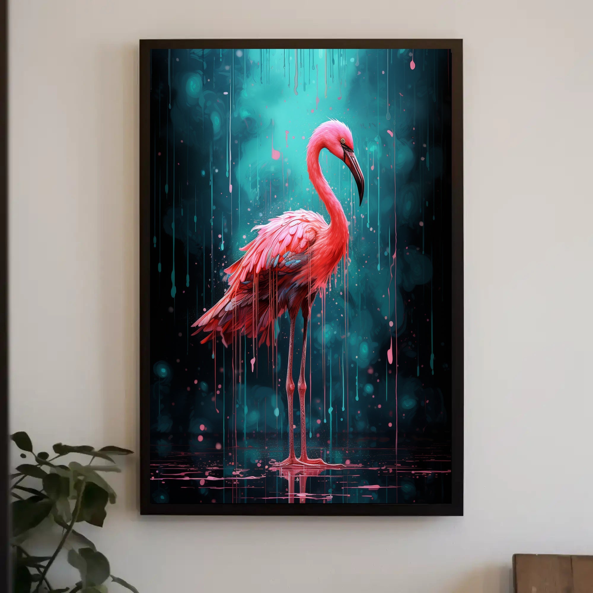 Vivid Flamingo Art Poster