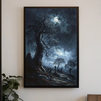 Eerie Graveyard Scene Gothic Art Poster PosterGoat