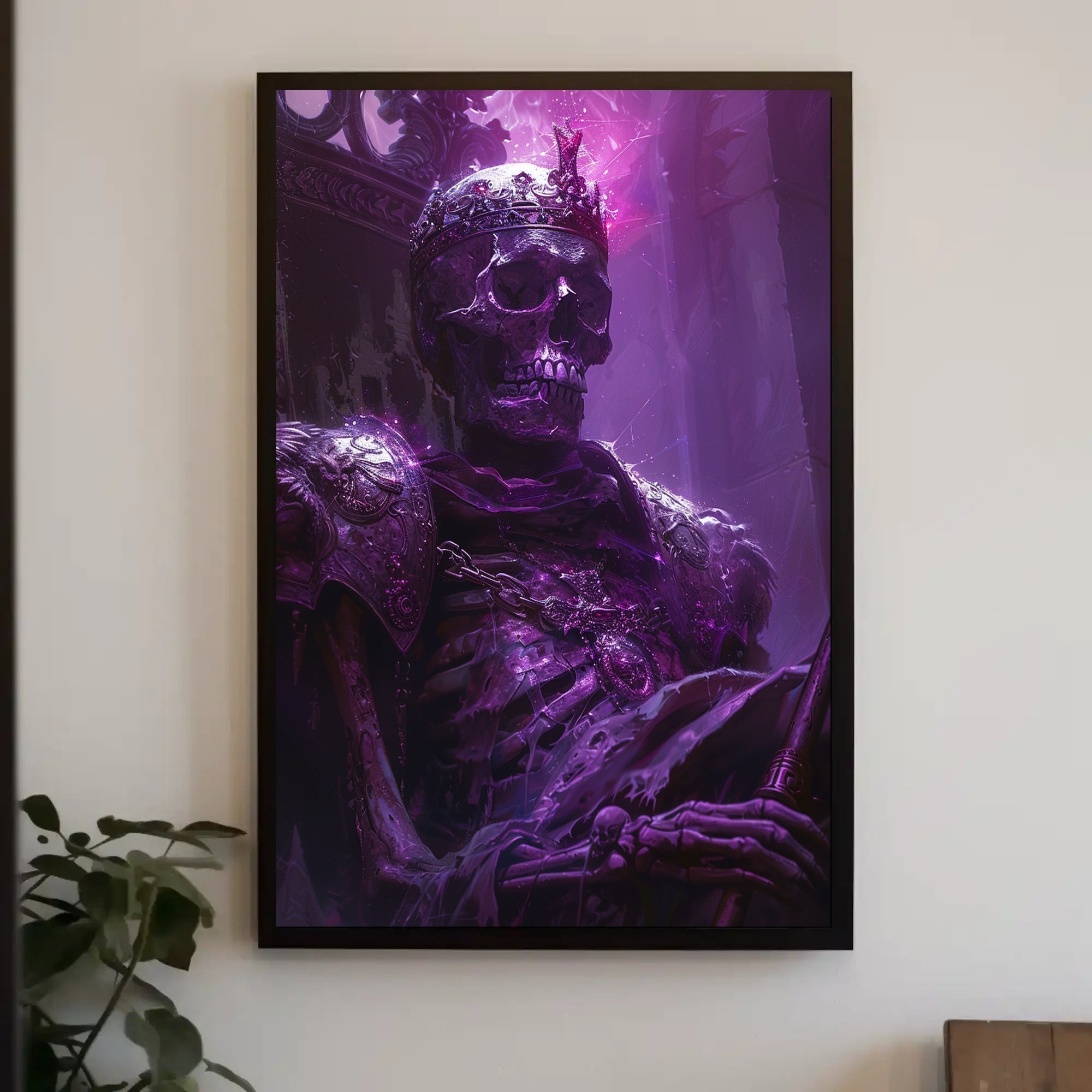 Skeletal Monarch's Throne: A Dark Fantasy Poster