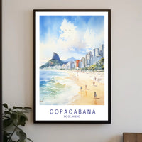 Copacabana Beach Vintage Travel Poster PosterGoat