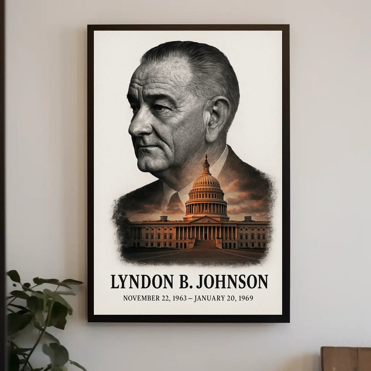 Lyndon B. Johnson 36th President of the United States Reflections Poster