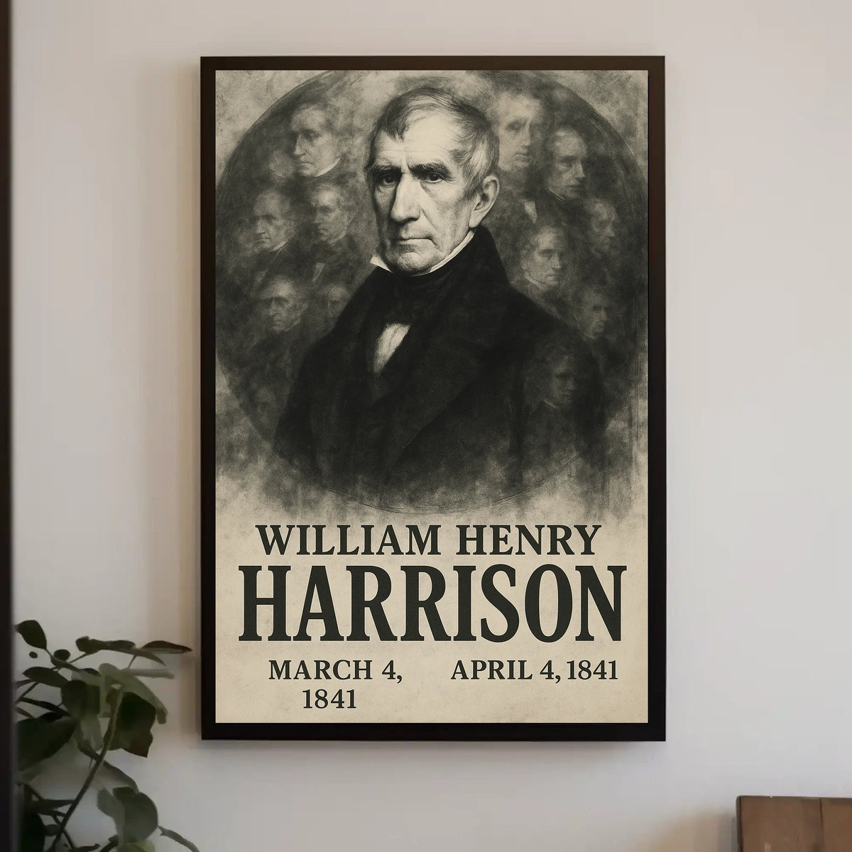 William Henry Harrison 9th President of the United States Double Exposure Poster