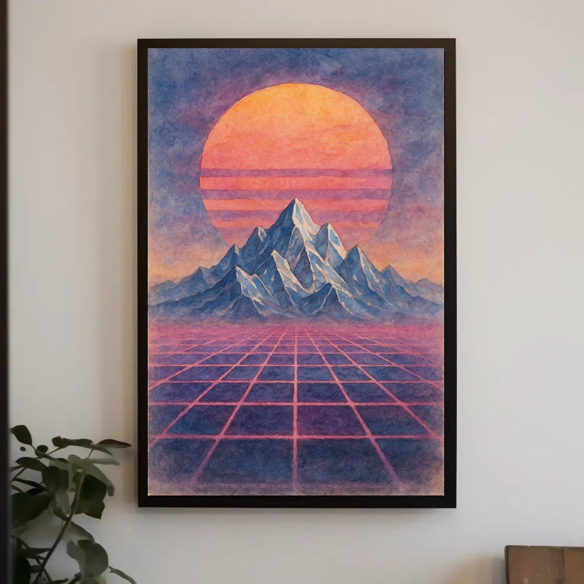 Retro-Futuristic Sci-Fi Landscape Poster