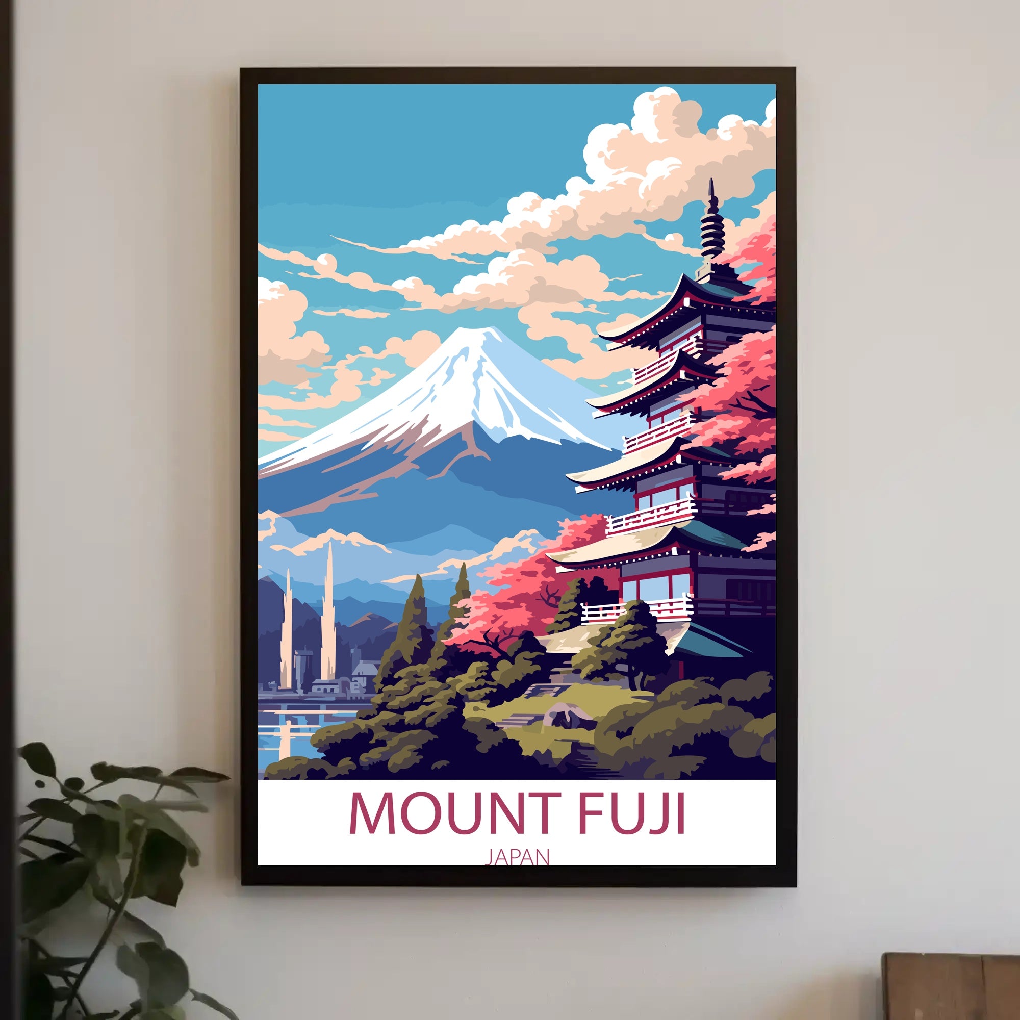 Mount Fuji Vintage Travel Art Poster