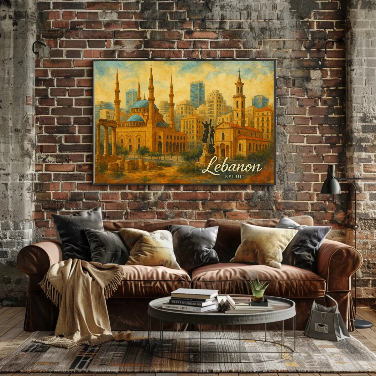 Beirut Cityscape Night View Photography Realism Poster