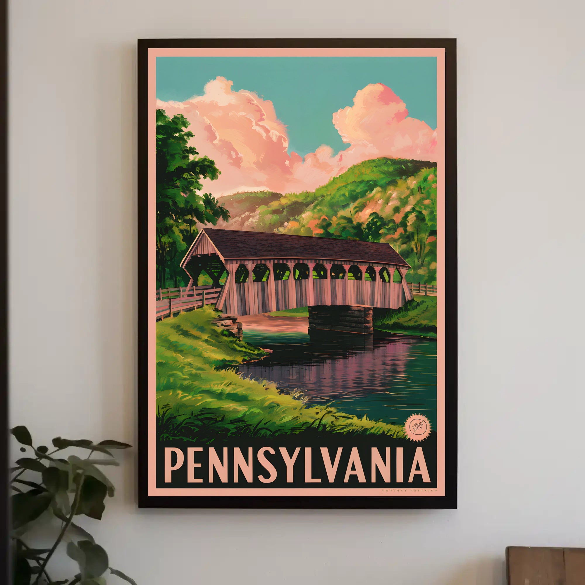 Scenic Pennsylvania Covered Bridge Poster