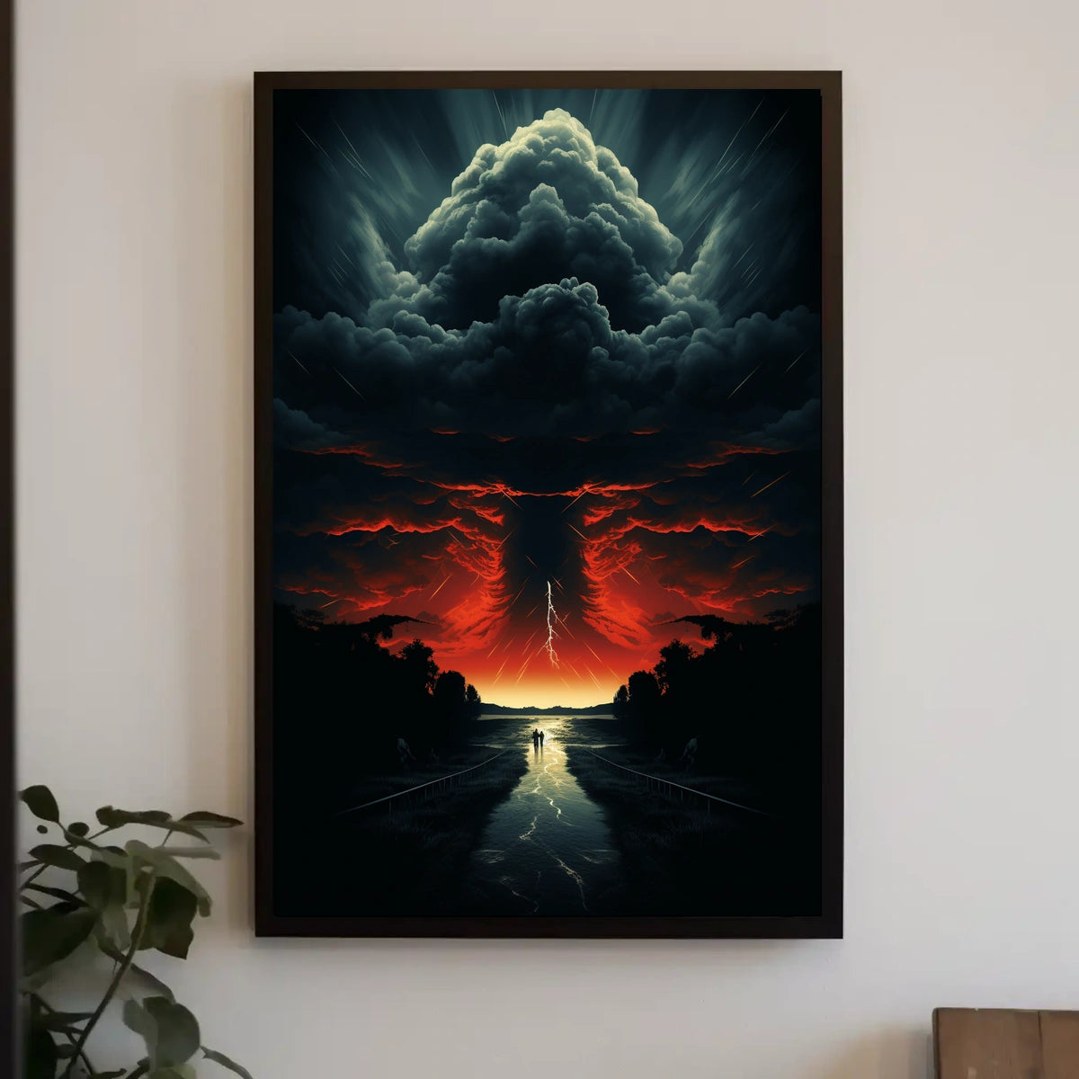 Eerie Skywalk Surreal Landscape Artistic Poster