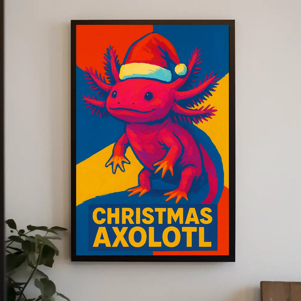 Christmas Axolotl Poster for Animal Lovers