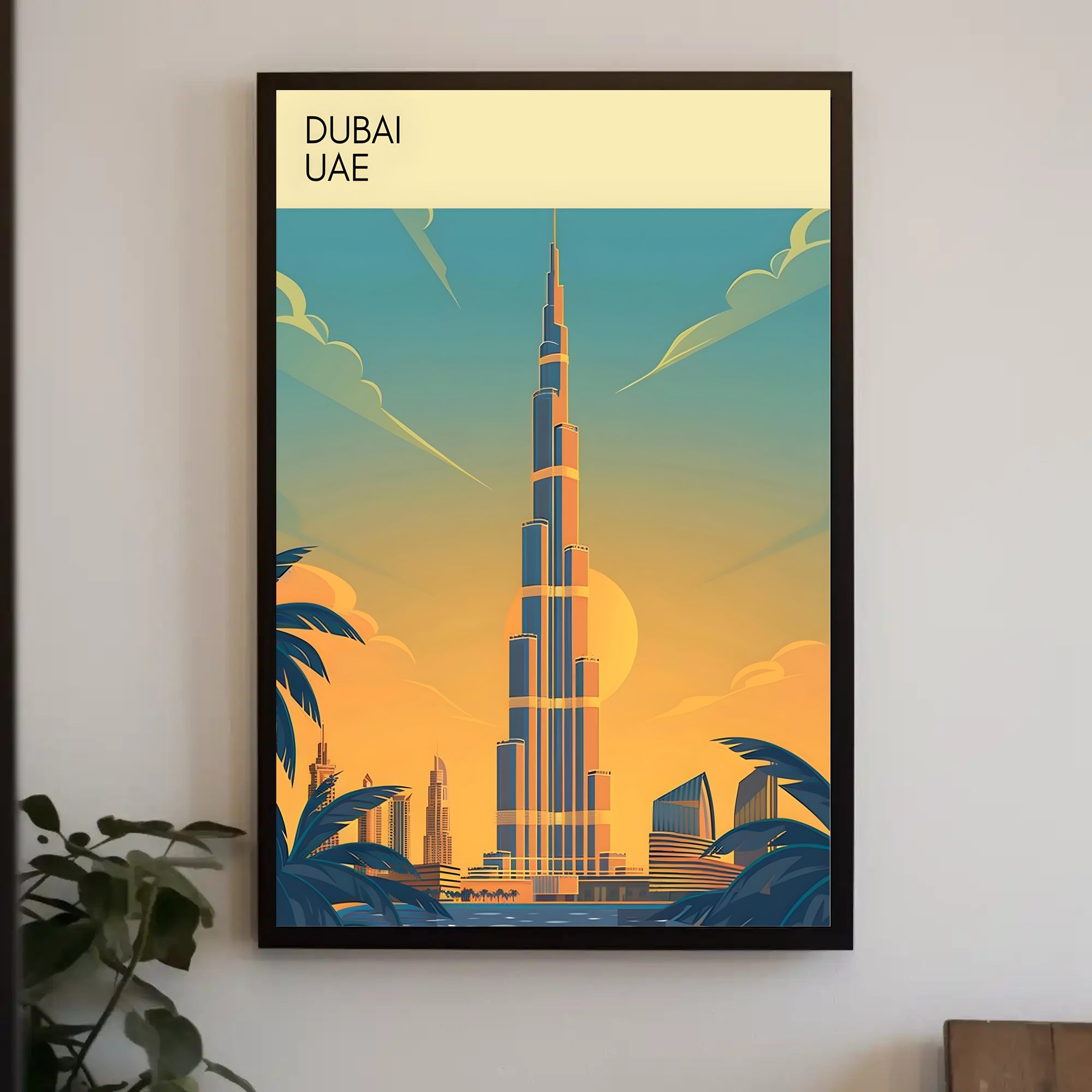 Dubai Skyline at Sunset Poster