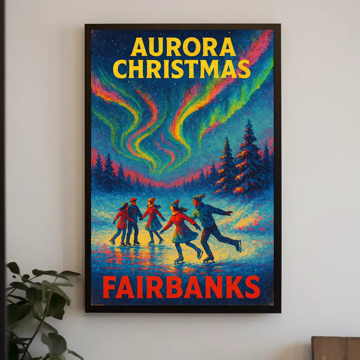 Aurora Christmas in Fairbanks Poster