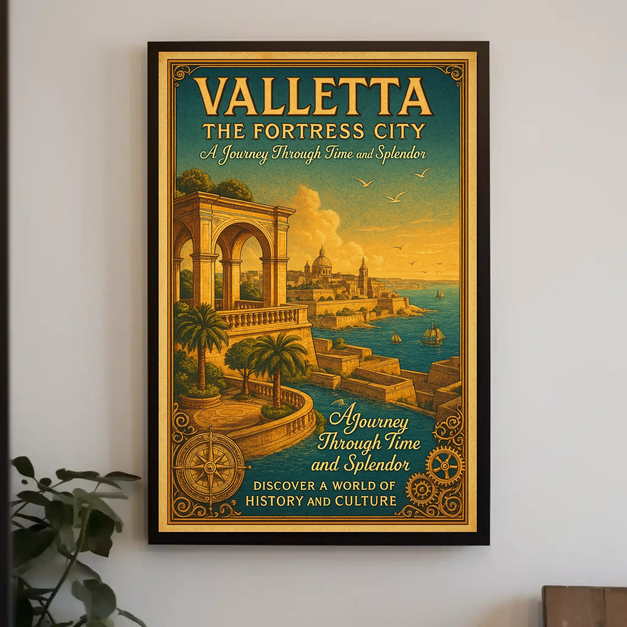 Valletta Vintage Travel Poster Wall Art Print