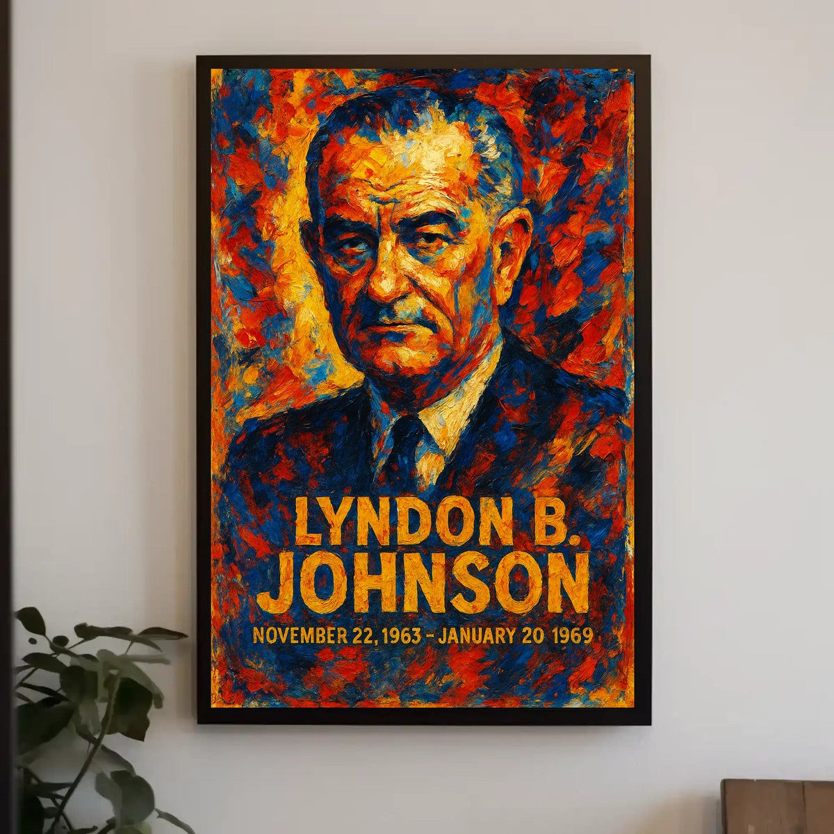 Lyndon B. Johnson 36th President of the United States Glitch Hop Art Poster