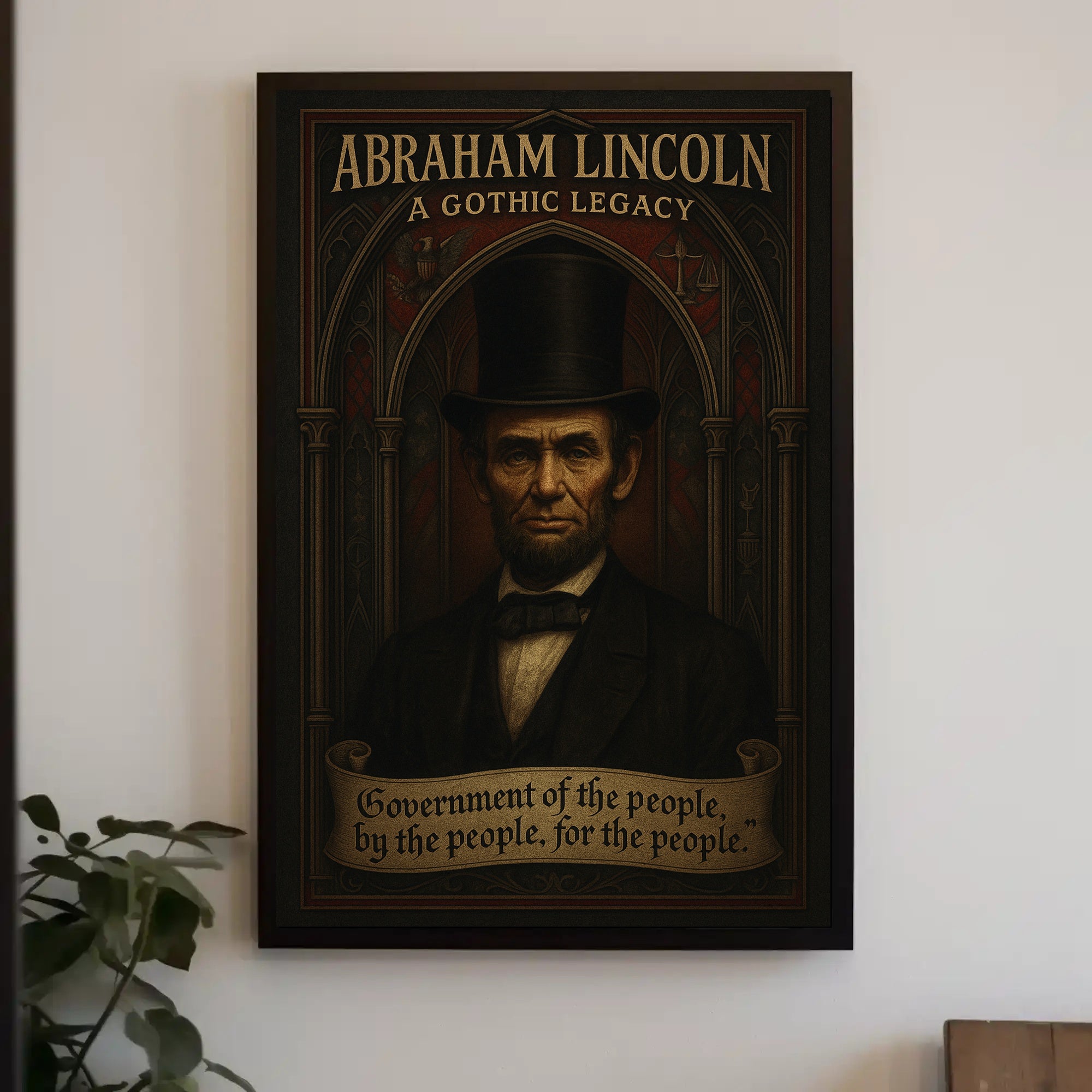 Abraham Lincoln Gothic Art Historical Presidential Poster PosterGoat