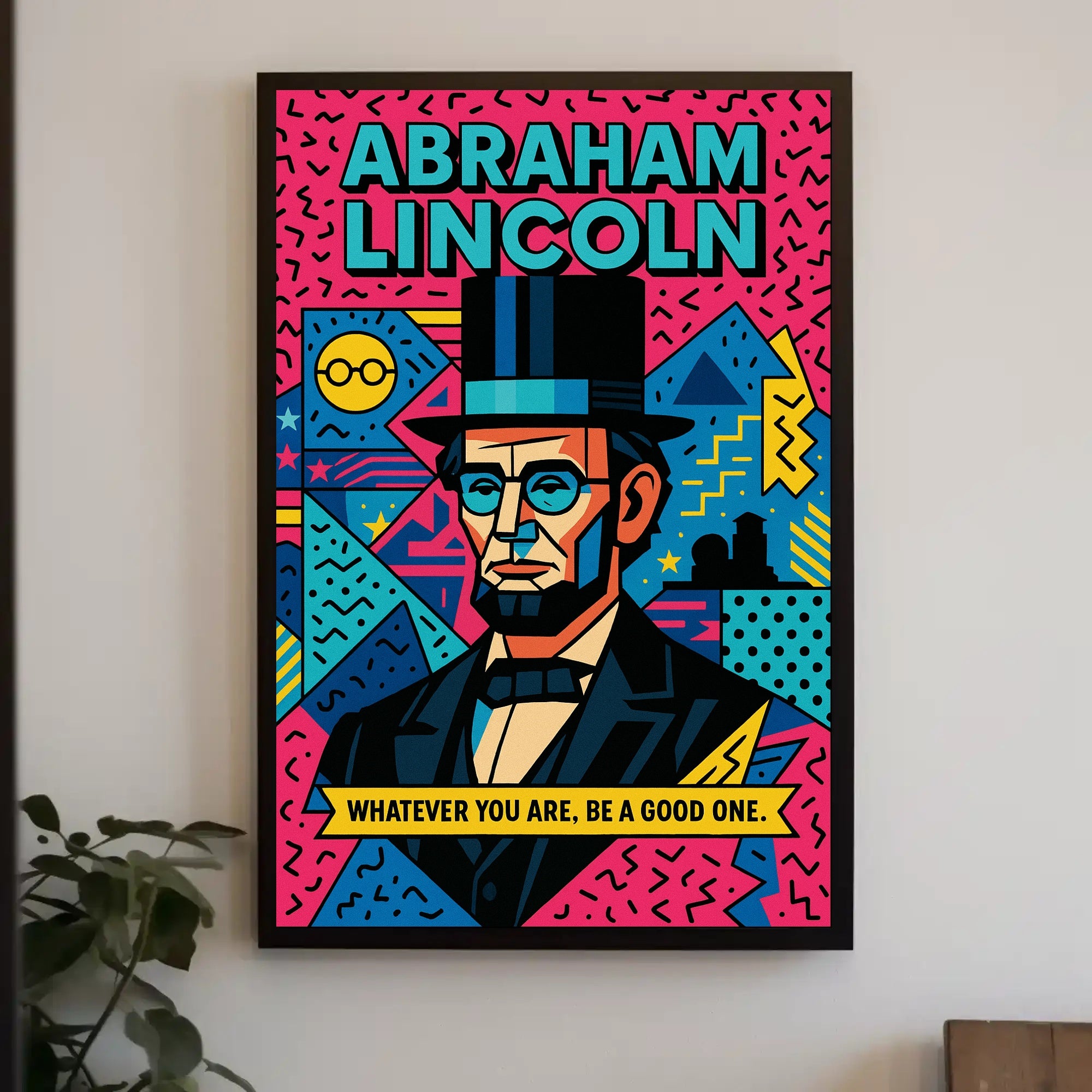 Bold Lincoln Pop Art, Motivational or Quote Poster PosterGoat