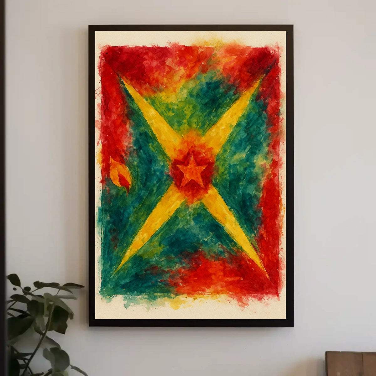 Vibrant Abstract Starburst Poster