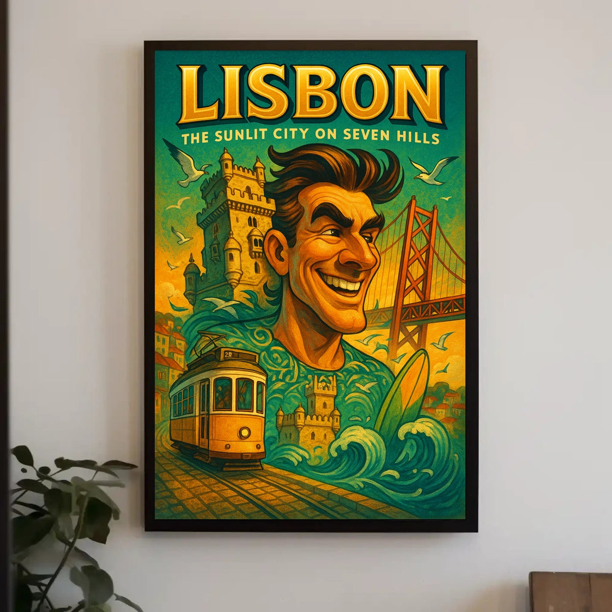 Lisbon The Sunlit City on Seven Hills Poster