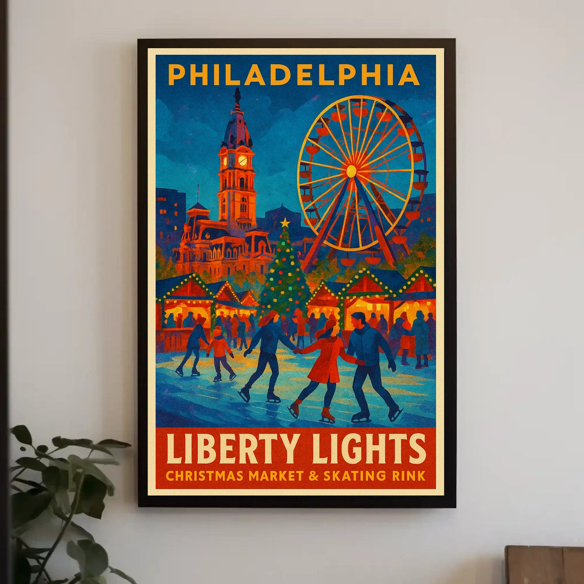 Philadelphia Liberty Lights Poster