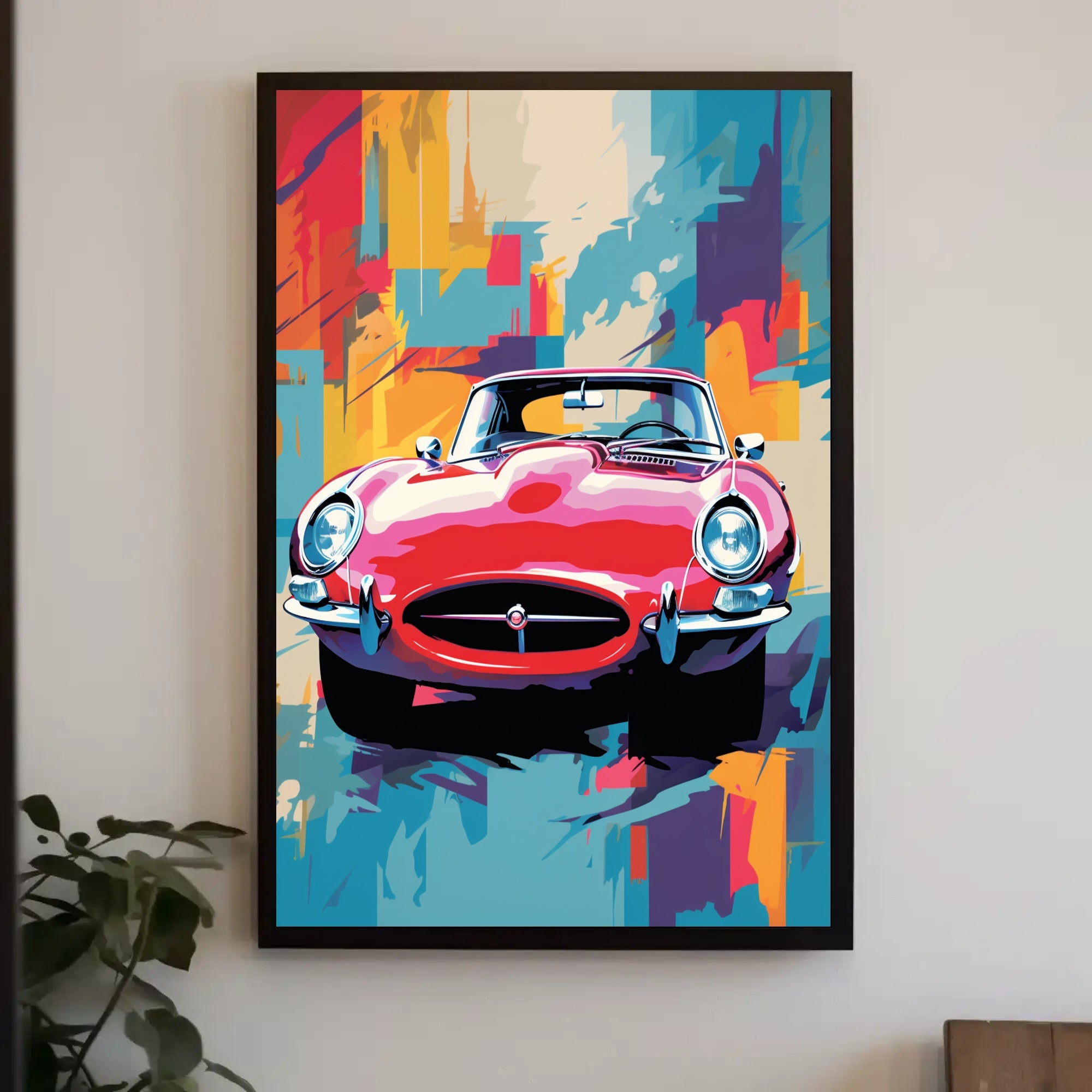 Vibrant Classic Car Art Poster PosterGoat