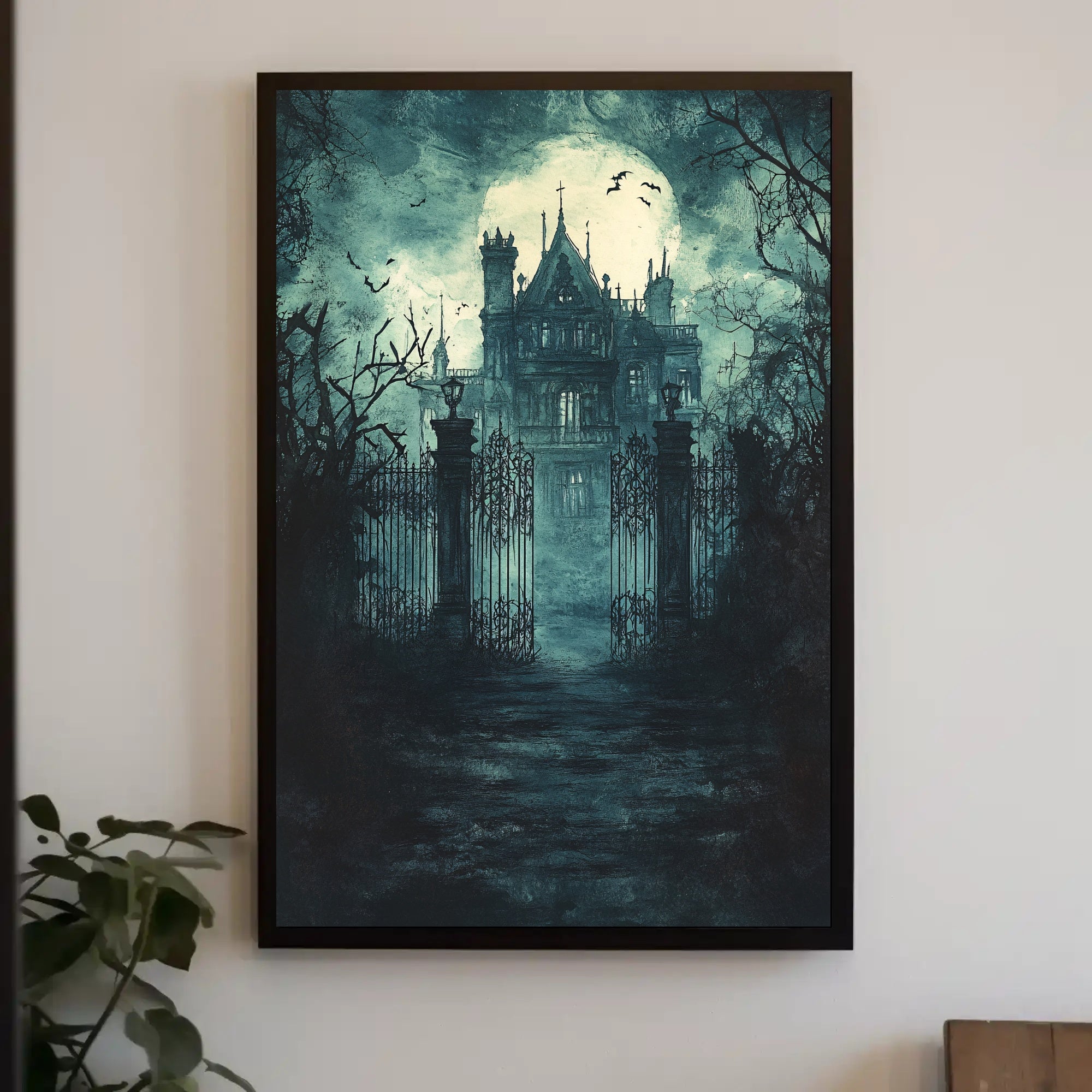 Haunted Manor Under The Moonlight Poster