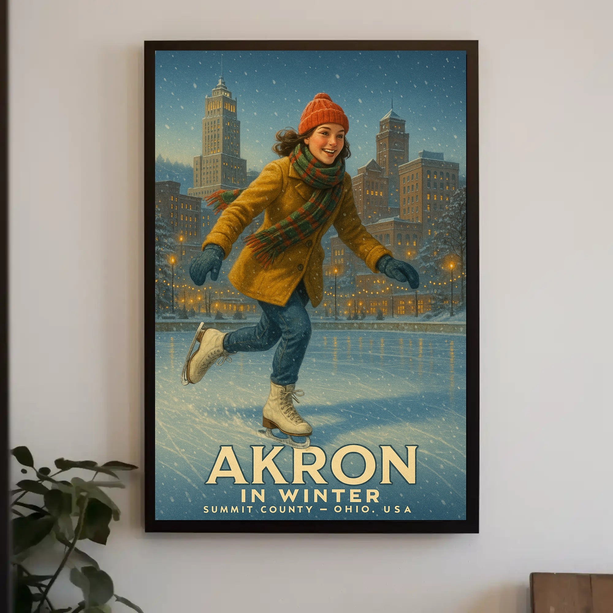 Akron in Winter Poster