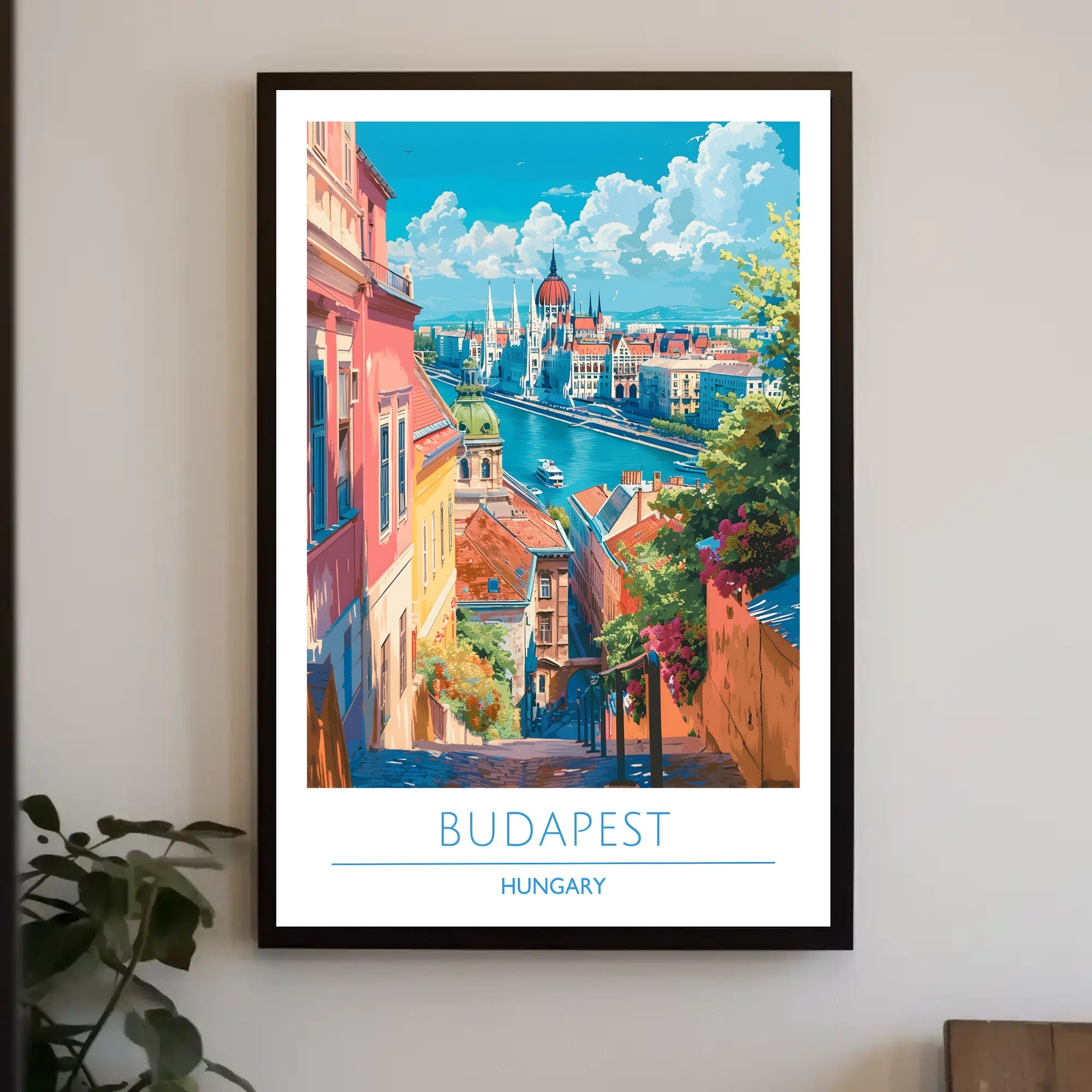 Vibrant Budapest Cityscape Travel Poster