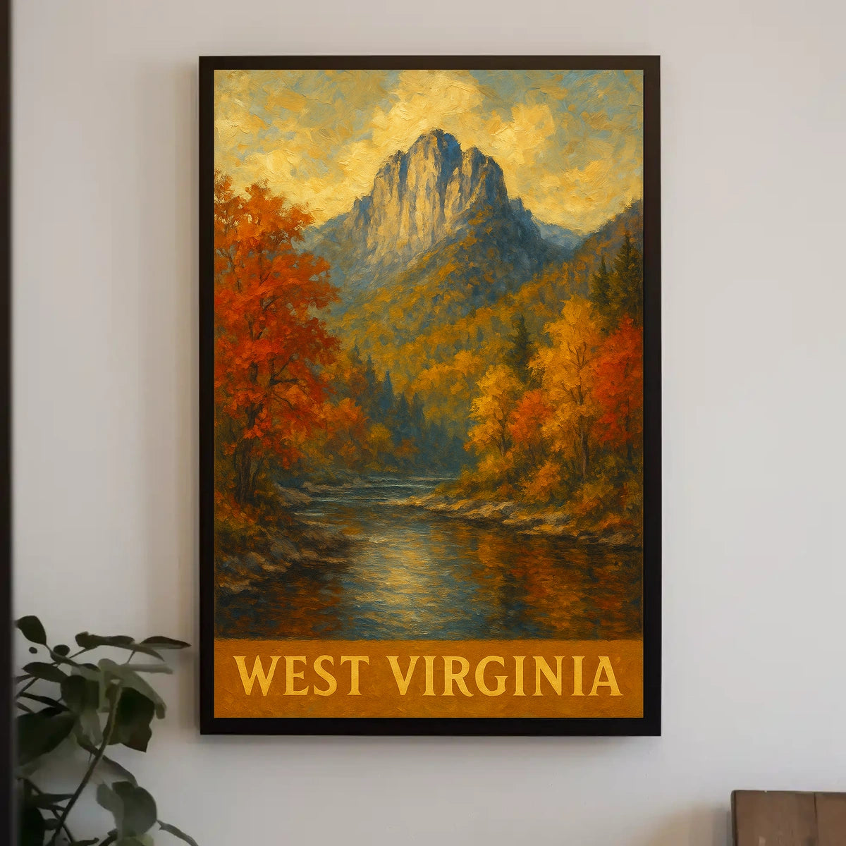 Vintage Autumn Splendor West Virginia Poster