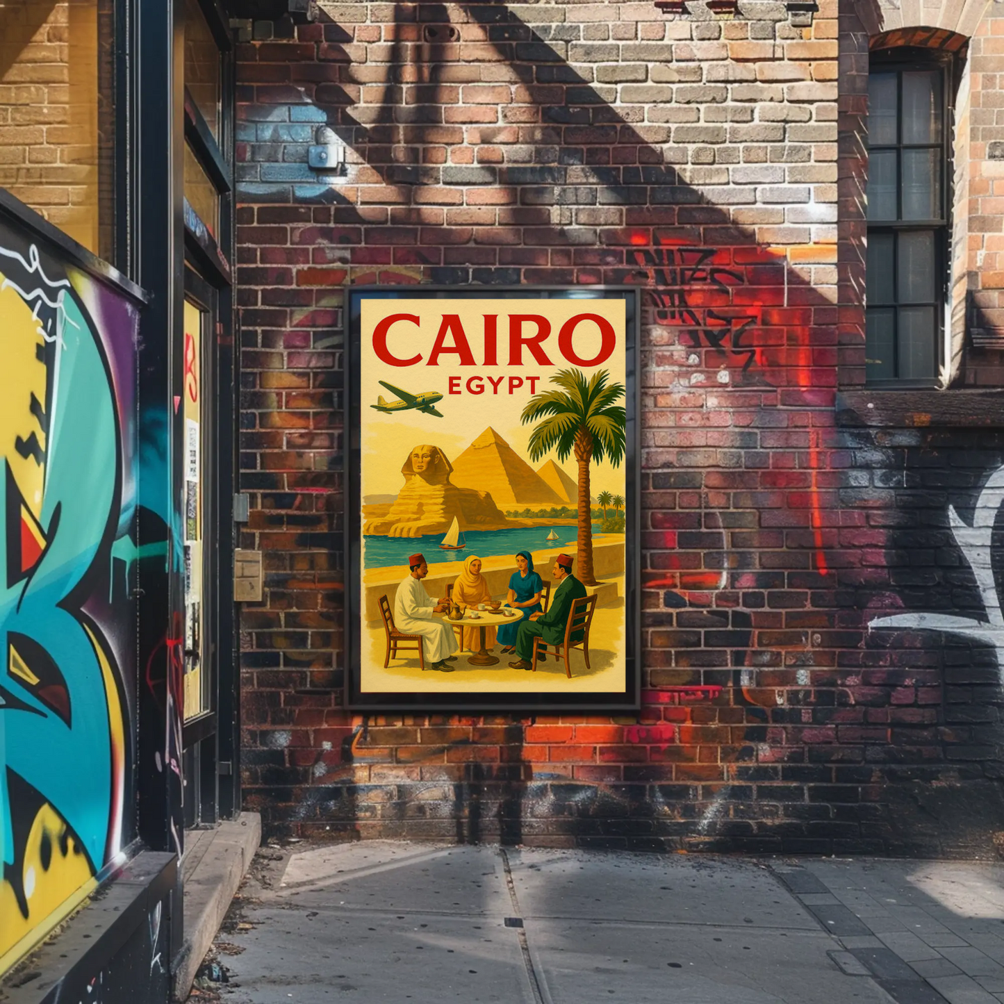 Cairo Egypt Pyramids Sphinx Vintage Culture Travel Poster