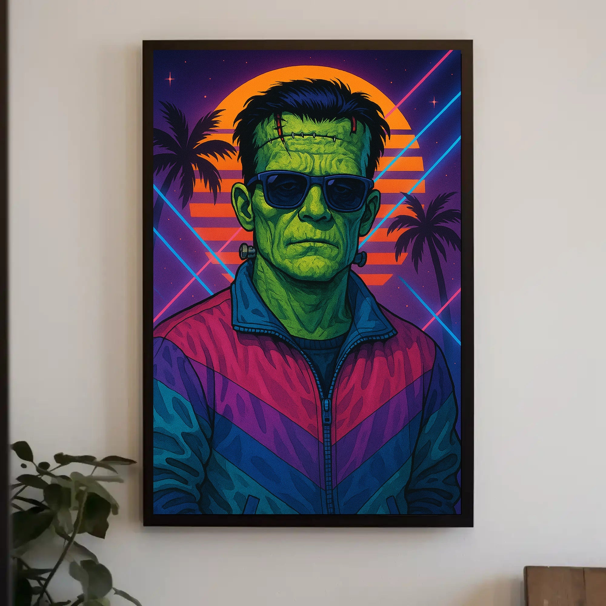 Retro Frankenstein Art Print Poster for Vintage Home Decor PosterGoat