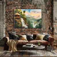 Serene Jungle Waterfall Escape Art Poster