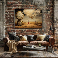Surreal Dreamscape with Moon and Clocks - Fantasy Poster